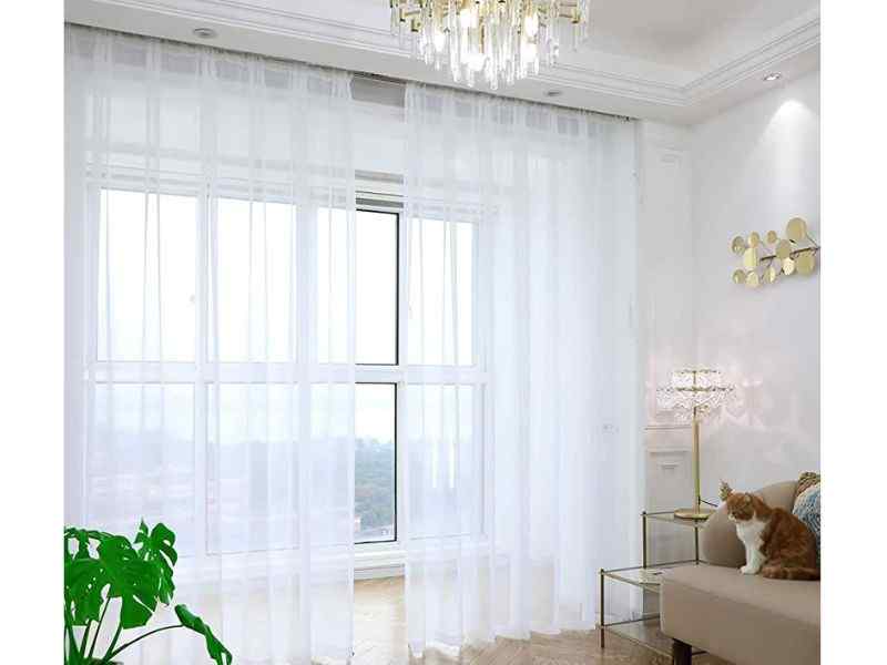 white sheer curtains