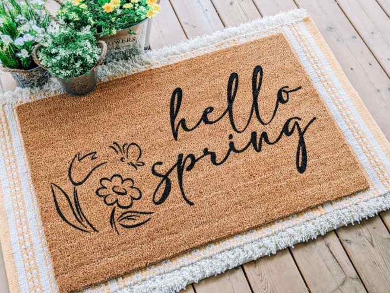 hello spring rug