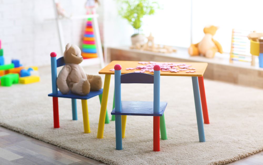 children's table with toys