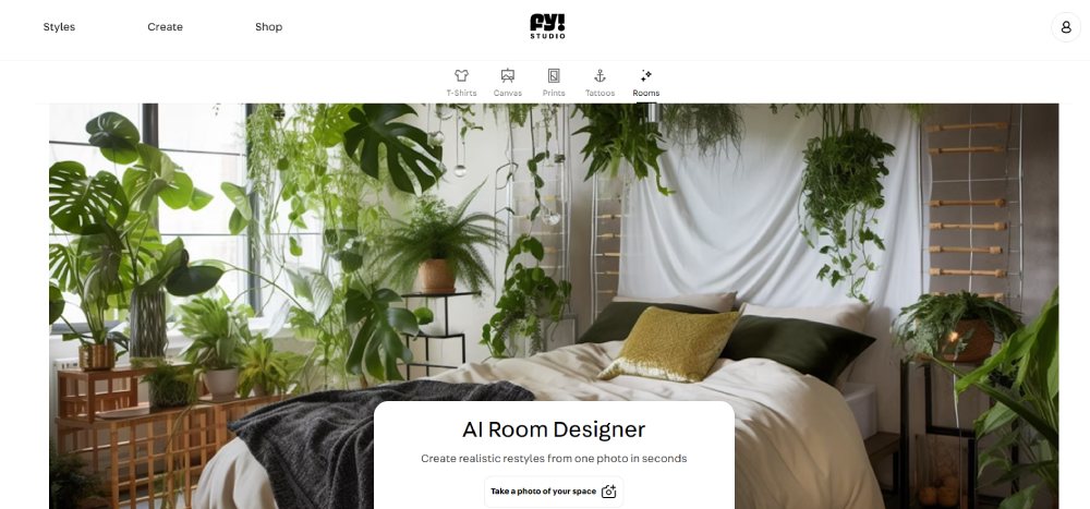 fy studio ai interior landing page