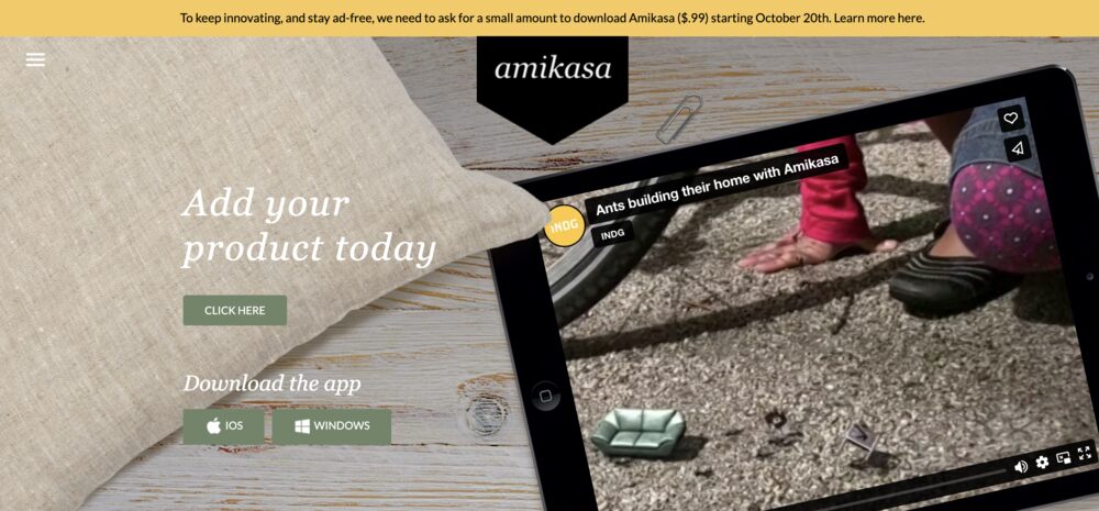 amikasa page screenshot