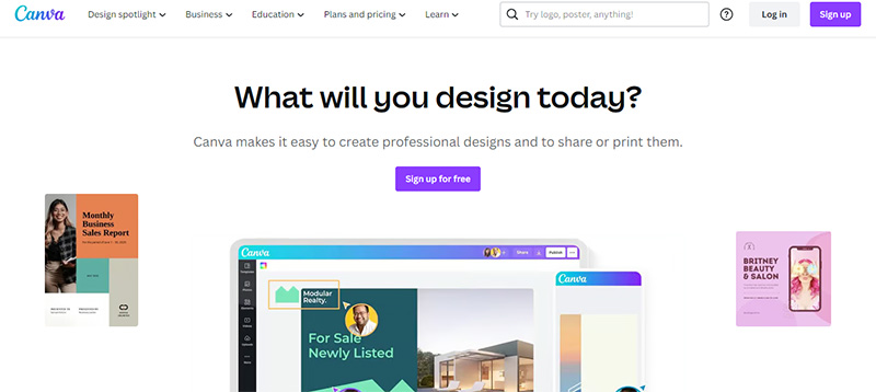 canva landing page