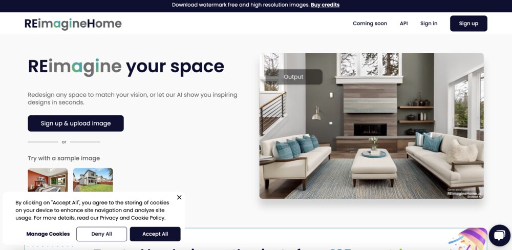 reimagine home landing page screenshot