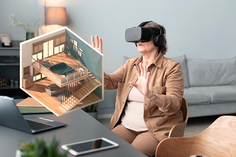 woman using a vr headset