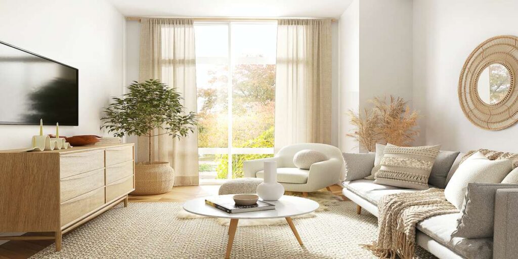 living room with natural light