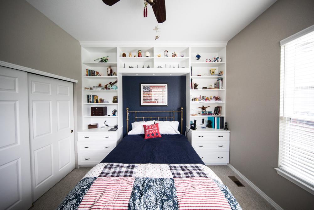 bedroom with storage