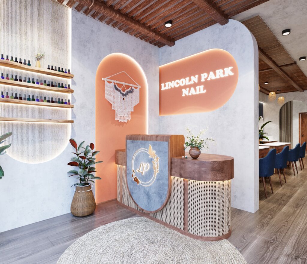 bohemian style nail salon