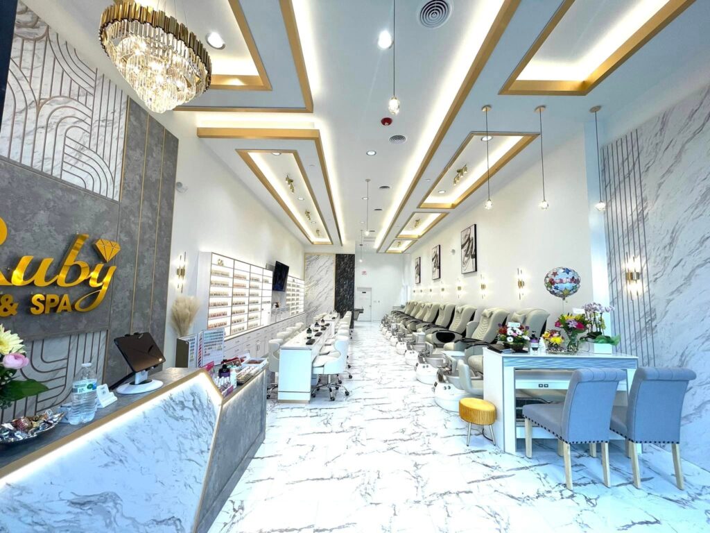 luxurious elegant nail salon