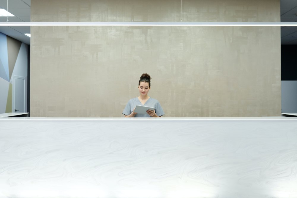 marble reception desk