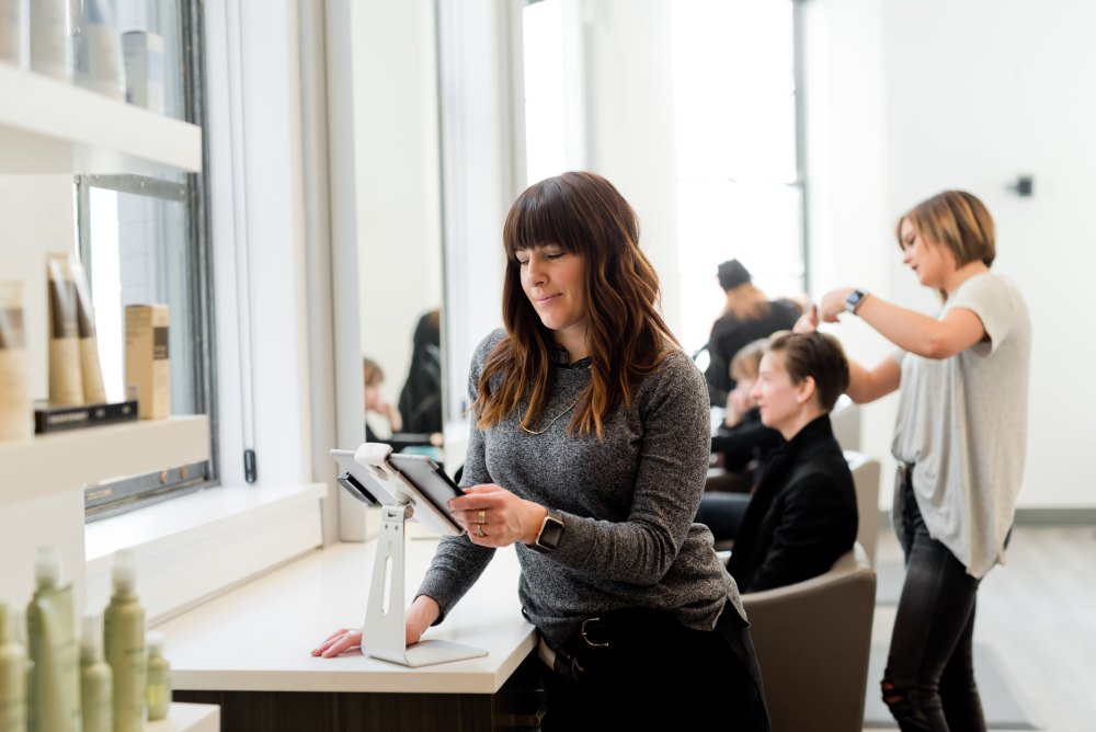 person using a tablet