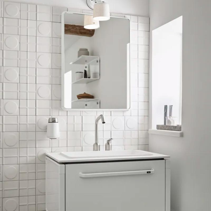 white bathroom tiles