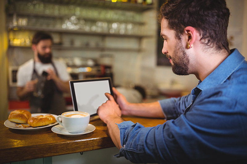 person using a tablet