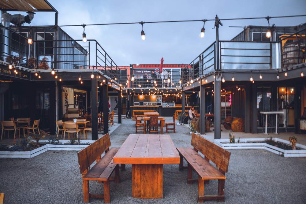 wooden table and chairs