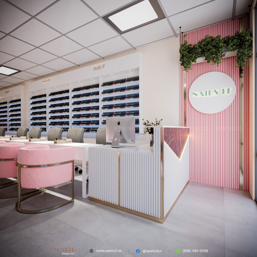 nail salon reception desk